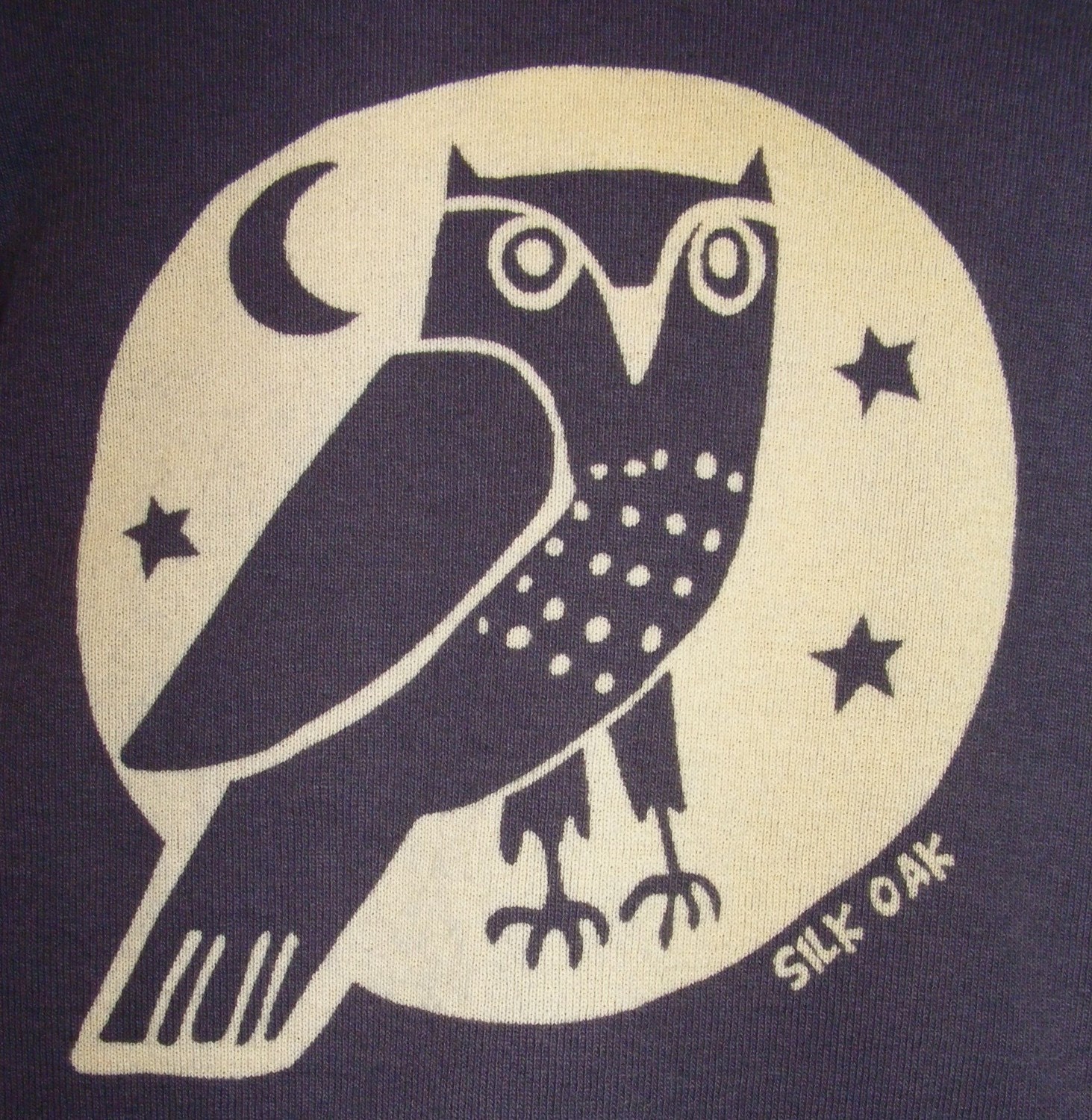 Woodland Grey Owl Hand Silkscreened Kid Long Sleeve Tee Sizes 2, 4, 6, 8, 10, 12