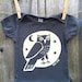Woodland Grey Owl Hand Silkscreened Infant Short Sleeve Tee