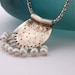 Unusual sterling silver and Freshwater pearl necklace,handcrafted hammered sterling silver and pearl bead and chain necklace