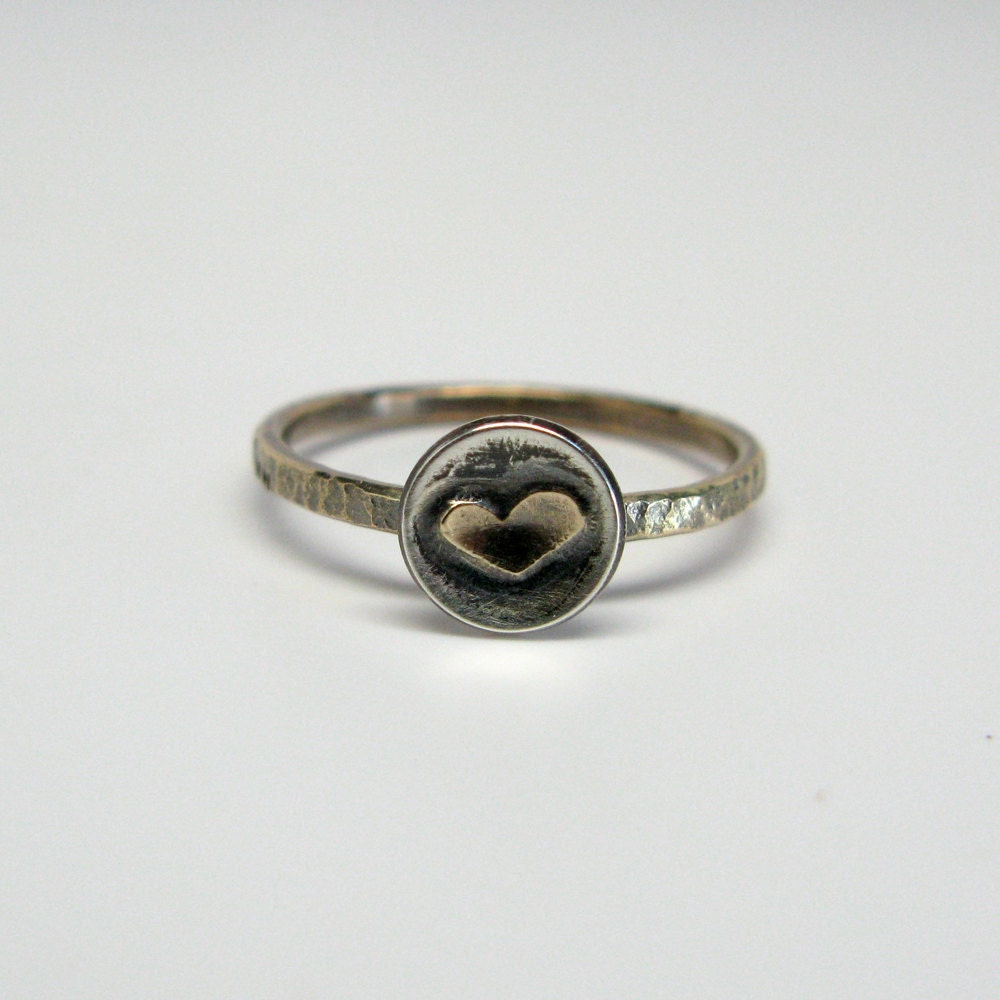 10k Gold Forged Heart Cup Ring