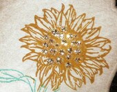 Sunflower Tags - Wedding Flowers - Vintage inspired Set of 5 - Labels for spring or summer wedding favors