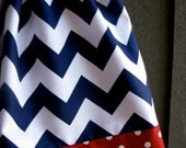 skirt - chevron navy blue red white zigzag nautical 3 -6 months, 6-12 months, 12- 18 months, 18-24 months, 2t, 3t 4T 5T 6 4th of july