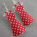 Recycled Tin Mini Dress Earrings- No. 96 Red w/ White Polka dots