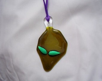 Green Alien Head Sun Catcher