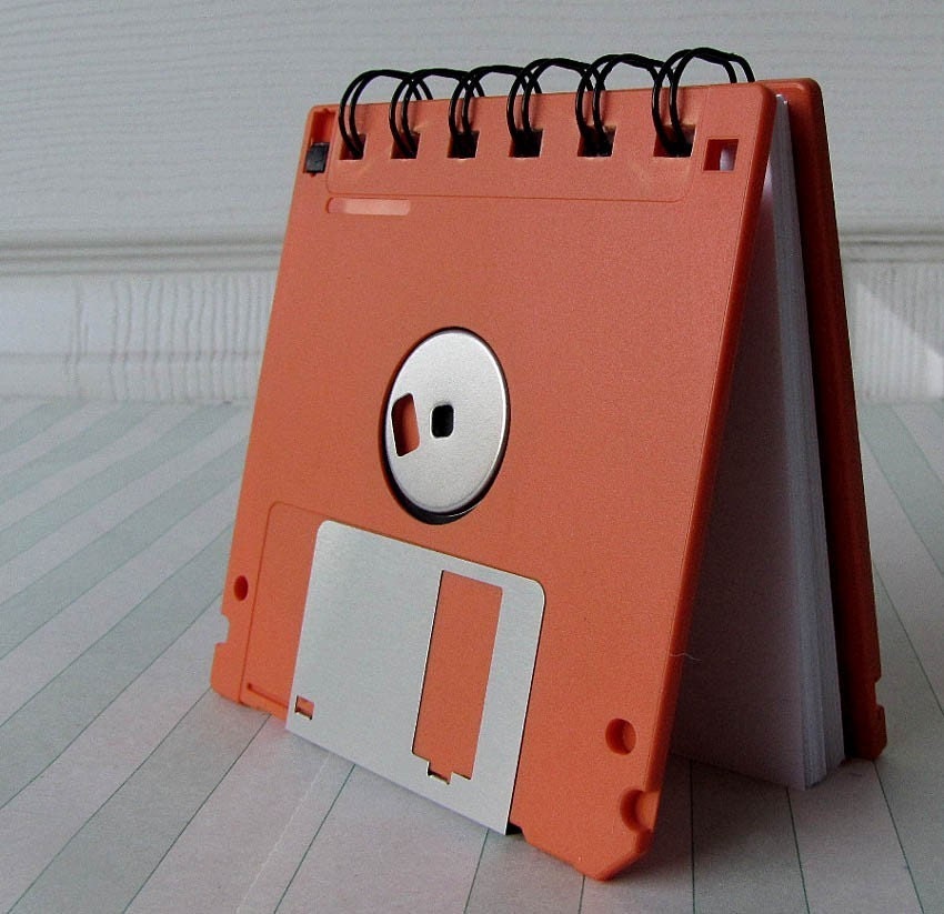 Orange Recycled Geek Gear Blank Floppy Disk Mini Notebook