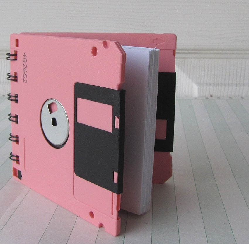 Geek Gear Floppy Disk Notebook Pink Recycled Blank Mini Geek Gear Floppy Disk Notebook Pink Recycled Blank Mini