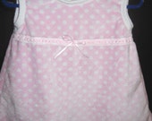 Minky Pink Polka Dot Baby Dress/Jumper size 12 months