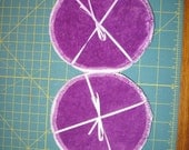 Large Grape Bamboo Velour nursing pads with hidden layer of PUL