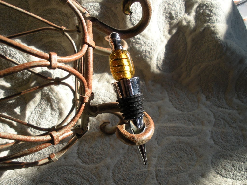 Golden brown glass bottle topper stopper for when you whine