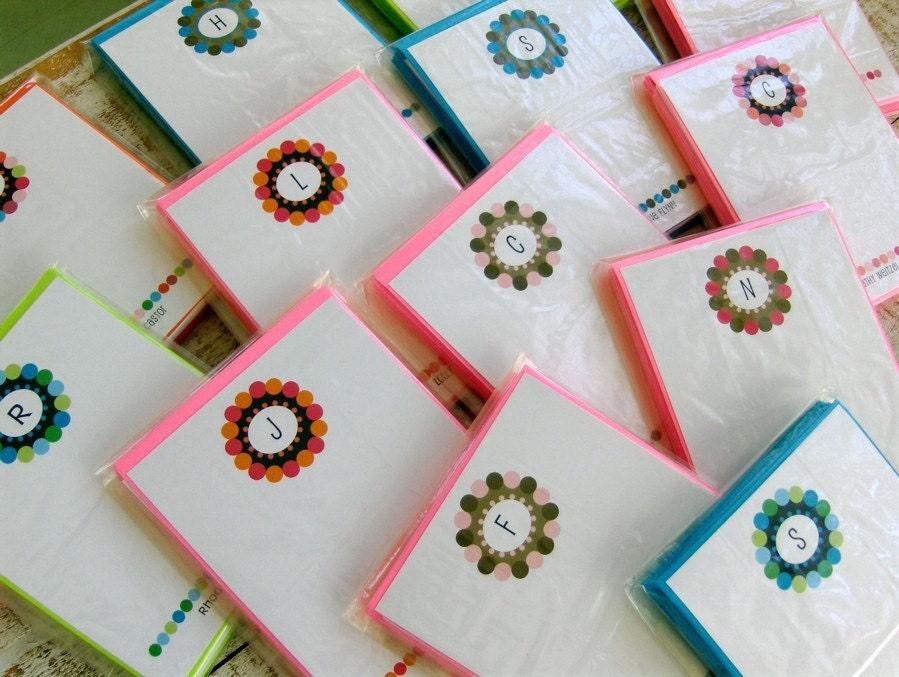 Kaleidoscope Personalized Stationery Thank You Favor Gift Set 12 Cards/Envelopes Teacher Gifts Staff Gifts Hostess Gifts