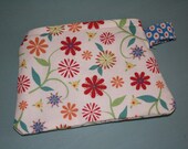 bright flowers mini pouch