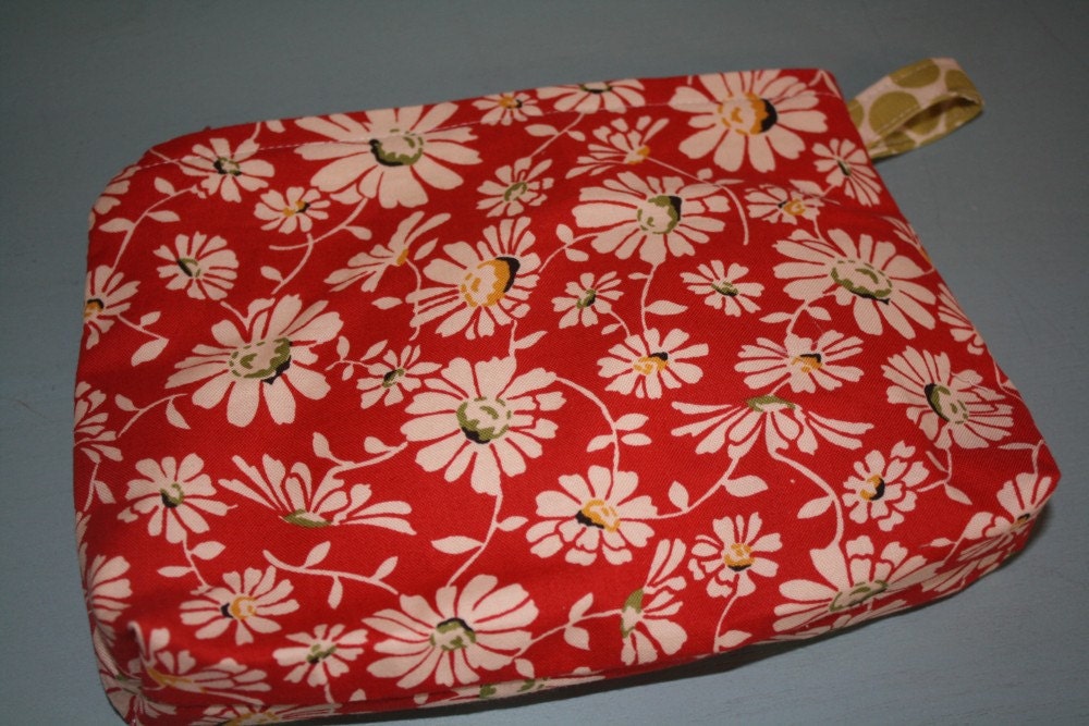 red fields zippered pouch