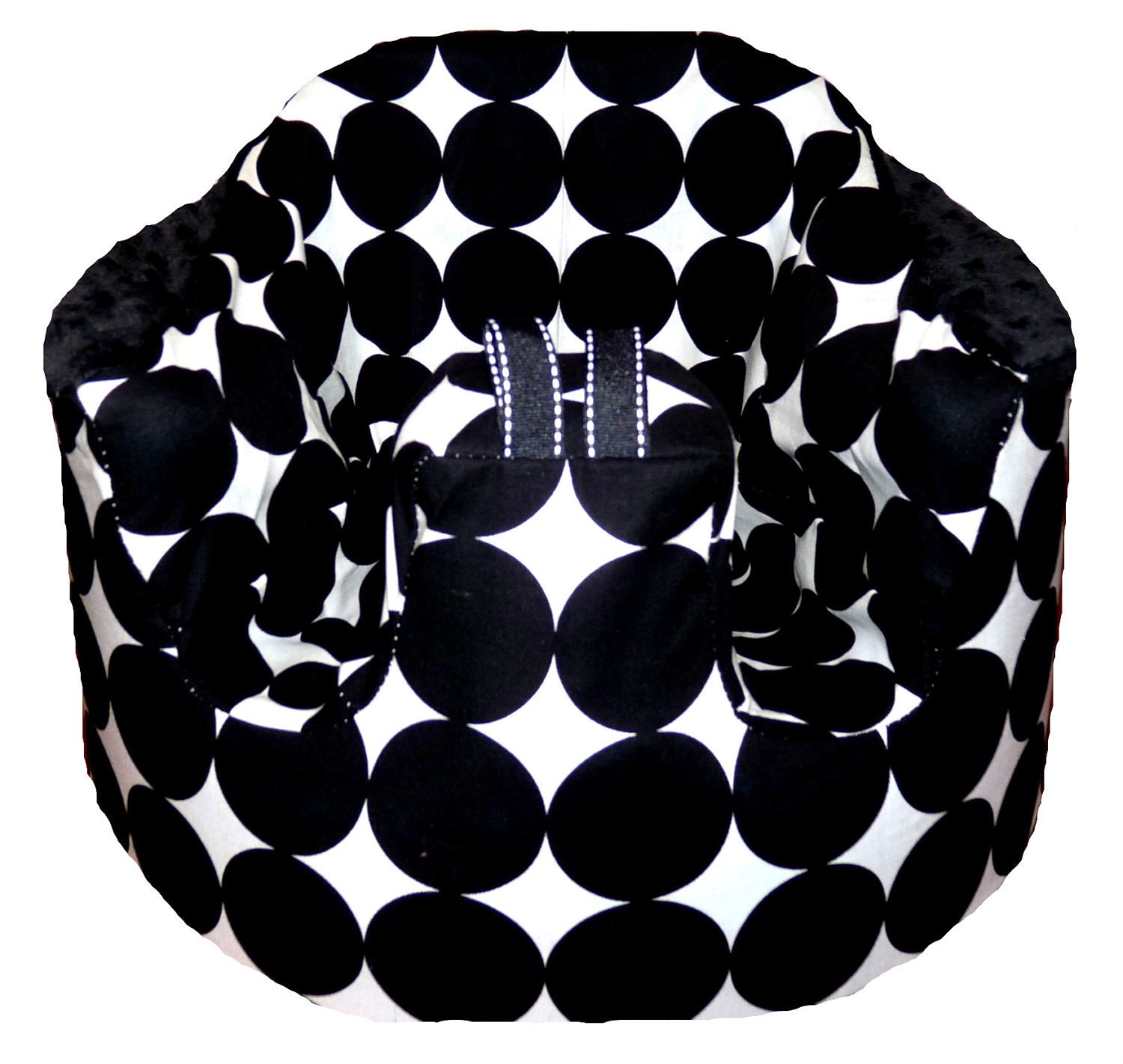 Home of the Original Bumbo Seat COVER in Black/White Disco Dot by Michael Miller