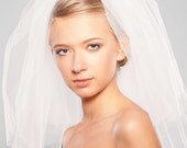 Ivory Champagne Wedding Veil Bridal Veil Two Layers Handmade Simple Elegant Blusher Veil Wedding Accessory Women Accessories