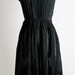 Vintage 1950s Dress - Sheer Black Pleated Day Dress - Small to Medium