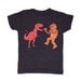 KIDS YOUTH / Dinosaur vs Robot - T-shirt Tee Shirt Crew Neck Boy Girl Toddler Children Funny Awesome Cool Trex Tri Black Tshirt