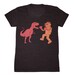 Dinosaur vs Robot - Women's Scoop Neck Baby Doll Tee Shirt Tshirt Vintage Retro Awesome Dino Trex T-Rex Boxing Charcoal Tri Black T-Shirt