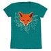 Fox - Womens Girls T-shirt Track Tee Shirt Tri Blend Cute Fantastic Mr Fox Orange Emerald Green Forest Wolf Leaves Tree Evergreen Tshirt