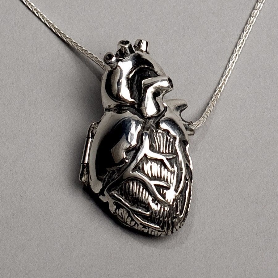 Anatomical Heart Locket- 24 inch chain