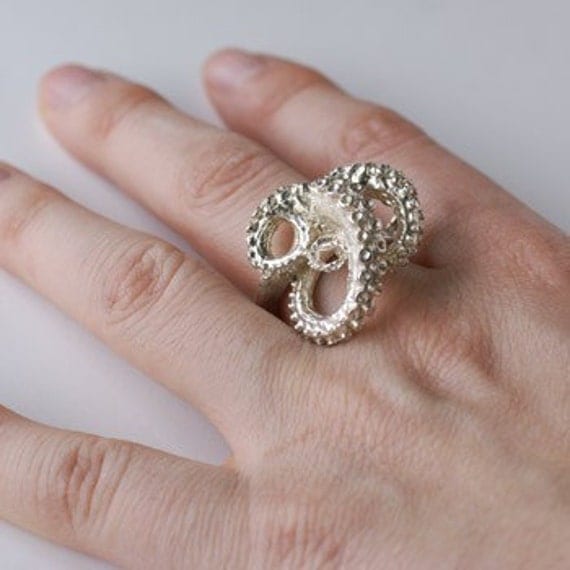 Silver Tentacle Ring