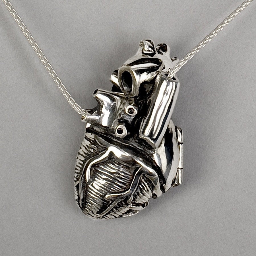 Anatomical Heart Locket- 28 inch chain