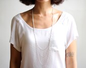 Minimalist Triple Layered Chain Necklace - Antiqued Silver