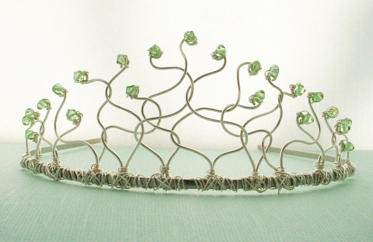 Small Organic Tiara with Crystals - Customizable - merrittgade