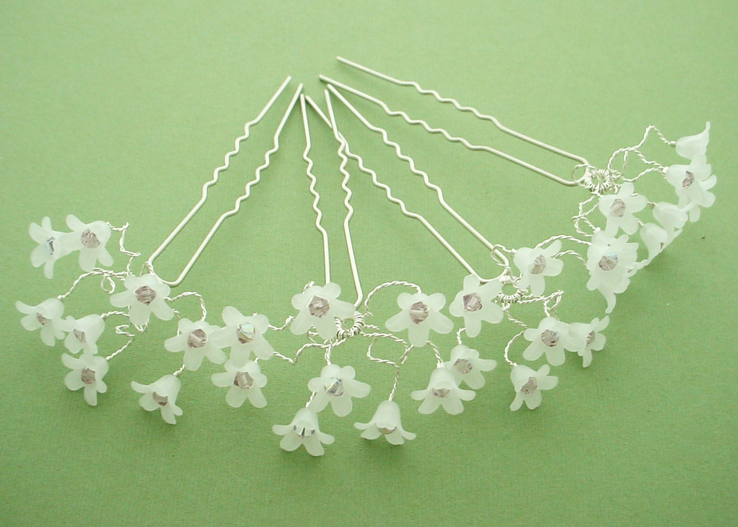 Floral Hair Pins, set of 4 - Custom Color Choice