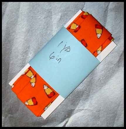 Handmade 1 Inch Single Fold Bias Tape, Finishing Trim, Holiday Accent, Candy Corn on Orange