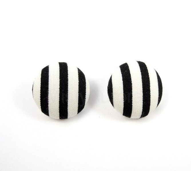 Stripes Black and White Earring Studs Geometric Free Shipping Etsy - MistyAurora