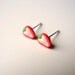 Strawberry Earring Studs - Tiny Strawberry Posts - Red White Green - Summer Fruit