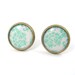 Mint Stud Earrings - Floral Jewelry - Mint Pastel Jewelry