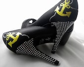 Wedding Shoes Nautical anchor and rope, rhinestones platform pump Ingrid