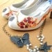 Wedding Shoes painted Delphinium on peep toes, not dyed