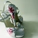 Wedding Shoes silver metallic platform orchids swarovski crystals