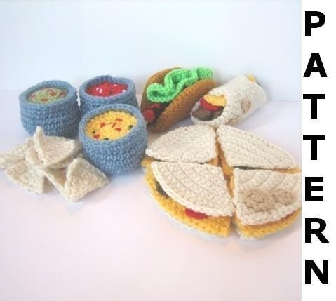 Play Food Crochet Pattern  for Mexican Food - finished items made from pattern may be sold
