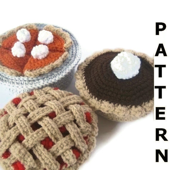 Bake a Pie Play Food Crochet Pattern - finished items made from pattern may be sold