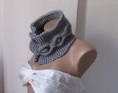 Knitted cowl grey neck wrap,neck warmer warm,winter,fashion,soft,accessorie