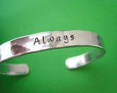 Always Bracelet - Personalized Bracelet - Hammered texture - Thinner 1/4 inch Cuff