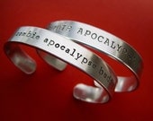 Personalized Bracelet - Zombie Apocalypse Buddy - Set of 2 - 3/8