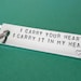 Personalized Keychain - I Carry your heart, I Carry it in my Heart - Initials Signature - Hand stamped Key Chain Accessory