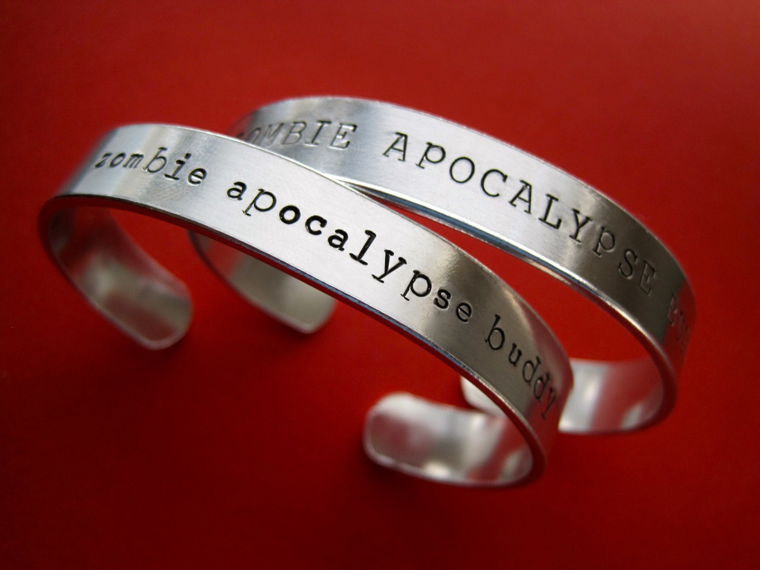 Personalized Bracelet - Zombie Apocalypse Buddy - Set of 2 - 3/8