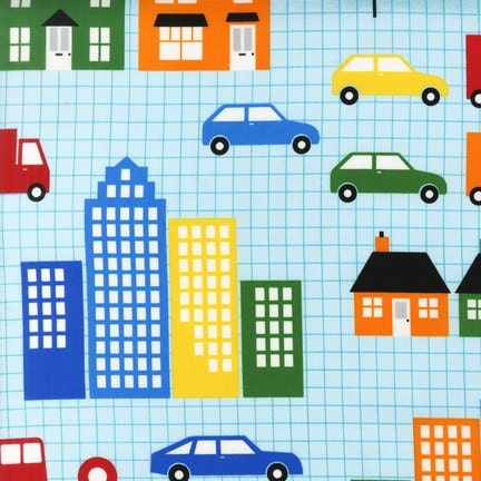 SALE City Centre fabric by Print and Pattern for Robert Kaufman, City Centre Main in Primary-1 Yard or by the yard