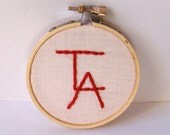 Embroidery Hoop Art, True Love Always.  Text sign. Valentines Day - Hoop Art -