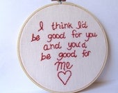 Weezer.  El Scorcho by Weezer. Embroidery hoop art. embroidered lyrics. 