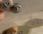 teeny tiny Design Stamp - HEART - design is 2mm X 3mm - includes How to Stamp Metal tutorial
