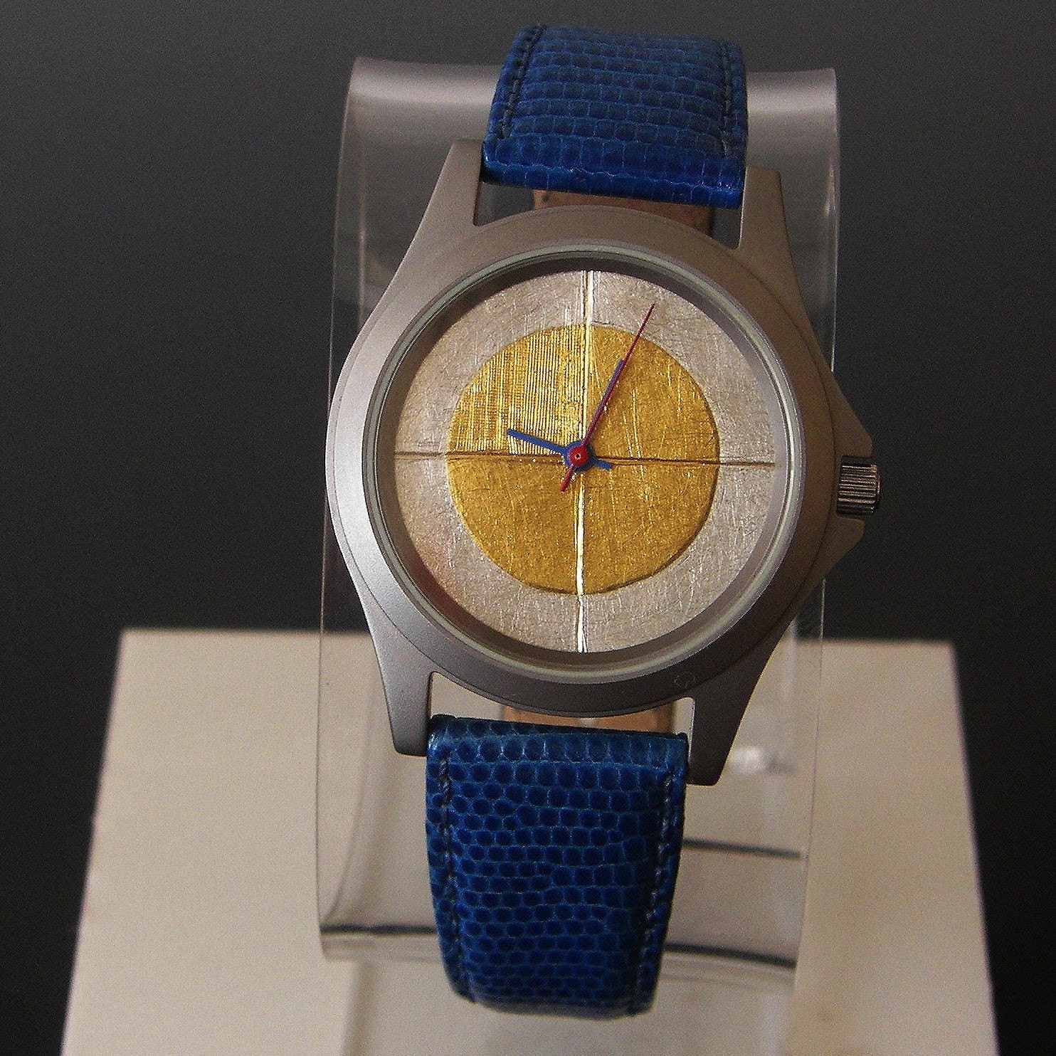 Watch with 24 karat gold and argentium silver