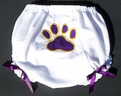 Tiger Paw Print Bloomers in Purple and Gold