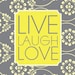 Live, Laugh, Love in Yellow and Gray Art Print 8x10