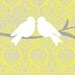 Birds on Branches in Yellow, White and Gray 8x10 Art Print